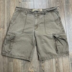 Old Navy Men's Cargo Shorts Khaki Tan Y2K Size 38 Utility Paratrooper Military